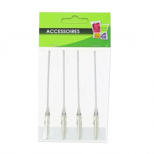 Croco clamp 10 cm rhodium x4