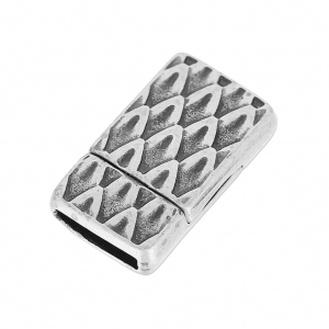 Magnetic clasp swale pattern 22x13mm for 10mm Lace Fine Antique silver plating x1