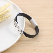 Magnetic clasp swale pattern 22x13mm for 10mm Lace Fine Antique silver plating x1