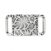 Spacer philodindron leaf for 10mm width band Fine Antique silver plating