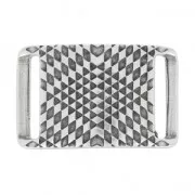 Spacer Ethnic pattern for 20mm width band Fine Antique silver plating