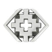 Slider with geometric Cross pattern 13x18 mm for 10mm Lace Fine Antique silver plating