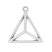 Triangle 3D charm 17mm Fine Antique silver plating x1|raw }}
