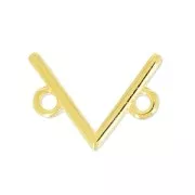 zigzag spacer 2 loops  13.5 mm fine Gold plated x1