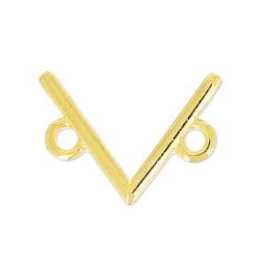 zigzag spacer 2 loops  13.5 mm fine Gold plated x1