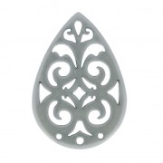 Drop spacer 3 holes for earrings 40 mm Grey x1|raw }}