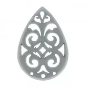 Drop spacer 3 holes for earrings 40 mm Grey x1