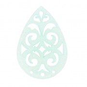 Drop spacer 3 holes glitter for earrings 40 mm Mint x1