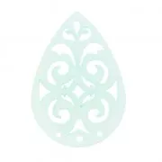 Drop spacer 3 holes glitter for earrings 40 mm Mint x1