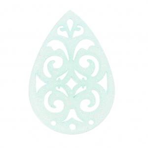 Drop spacer 3 holes glitter for earrings 40 mm Mint x1