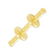 Double stem clasp 23 mm for 3 mm tube fine Gold plated x1