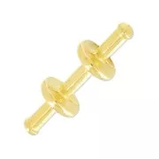Double stem clasp 23 mm for 3 mm tube fine Gold plated x1