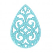 Drop spacer 3 holes lizard for earrings 40 mm sky blue x1|raw }}