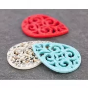 Drop spacer 3 holes lizard for earrings 40 mm sky blue x1