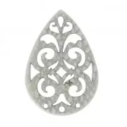 Drop spacer 3 holes lizard for earrings 40 mm Grey x1
