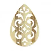 Drop spacer 3 holes pearly for earrings 40 mm white x1