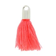 Tassel imitation cotton 15-20 mm Coral Fluo/rhodium|raw }}