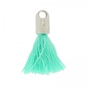 Tassel imitation cotton 15-20 mm Green Turquoise/rhodium