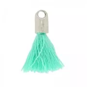 Tassel imitation cotton 15-20 mm Green Turquoise/rhodium