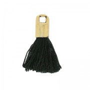 Tassel imitation cotton 15-20 mm black/gold tone