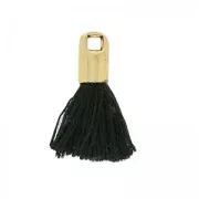 Tassel imitation cotton 15-20 mm black/gold tone