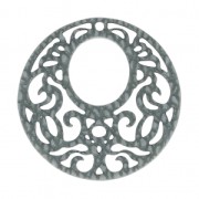 Round spacer 1 holes lizard for earrings 45 mm Grey x1|raw }}