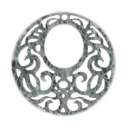 Round spacer 1 holes lizard for earrings 45 mm light grey x1|raw }}