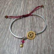 Spacer Half bracelet 44x3.5mm Sterling Silver x1