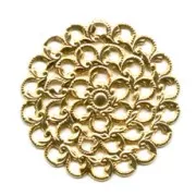 Filigree round 35mm fine Gold plated x1