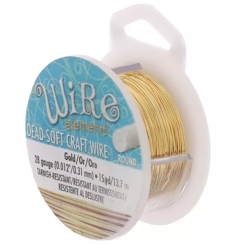 Copper Craft Wire soft 0.32mm gold tone plated anti-tarnish x13.7m