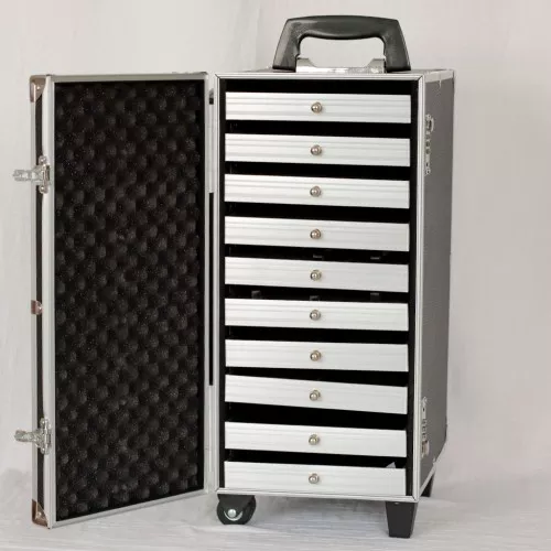 Jewels rolley with prof Jewelry Trays 51x23x33.5 cm Black x1