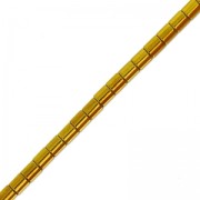 Mini imitation Hematite Seed beads tubes 2.2x2mm Golden x40cm