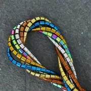 Mini imitation Hematite Seed beads tubes 2.2x2mm Golden x40cm