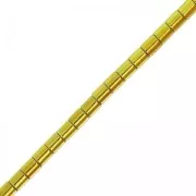 Mini imitation Hematite Seed beads tubes 2x2mm Dorado x39cm