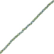 Mini imitation Hematite faceted beads 2mm Light Green Metallic x38cm|raw }}