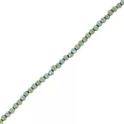 Mini imitation Hematite faceted beads 2mm Light Green Metallic x38cm