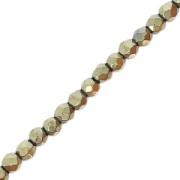 Mini imitation Hematite faceted beads 2mm Light Gold x40cm|raw }}