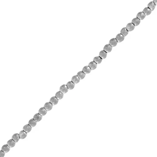 Mini faceted beads imitation hematite 2 mm - Silver Mat x38cm
