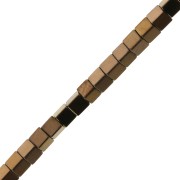 Mini-beads imitation hematite cubes 2.2mm Light Copper x40cm|raw }}