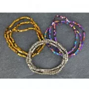 Mini-beads imitation hematite cubes 2.2mm Light Copper x40cm