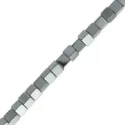 Mini-beads imitation hematite cubes 2.2mm Jet Hematite x40cm