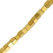 Mini-beads imitation hematite cubes 2mm Dorado x40cm