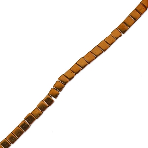 Mini-beads imitation hematite cubes 1.4mm Light Copper x40cm
