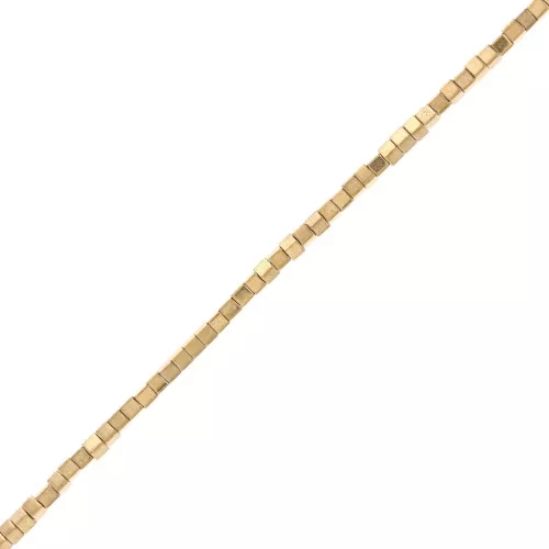 Mini cubic beads imitation hematite 1.5 mm - Gold x40cm