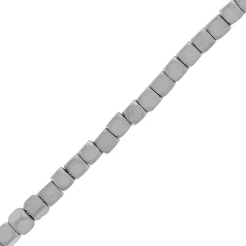 Mini-beads imitation hematite faceted cubes 1.8 mm Mat Labrador x40cm