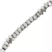 Mini-beads imitation hematite faceted rondelle 3mm Labrador x40cm