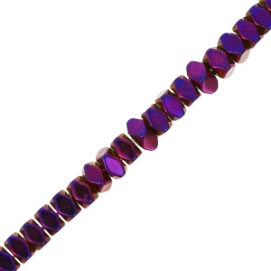 Mini-beads imitation hematite faceted rondelle 3mm Dark Purple Metallic x40cm