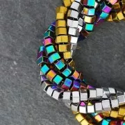 Mini-beads imitation hematite spacers 3.3mm Iris x40cm