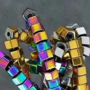 Mini-beads imitation hematite spacers 3.3mm Dorado x40cm