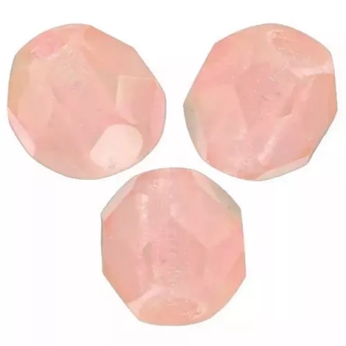 Fire Polished faceted round beads 4mm Milky Pink x50